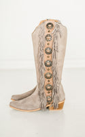 Rodeo Doll Fringe Boots in Taupe