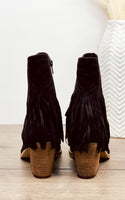 Sandra Fringe Booties in Black - Rural Haze