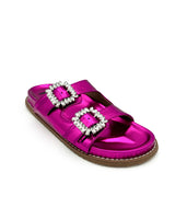 Stellar Rhinestone Buckle Slides in Fuschia