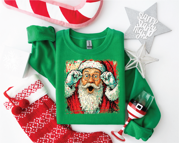 Surprised Santa Sweatshirt or Tshirt