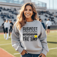 Suspect- softball  on an Athletic Grey Sweatshirt
