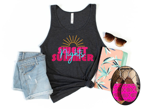 Sweet Summer Nights Unisex Black Tank