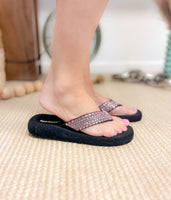 Tia Rhinestone Sandal in Fuschia