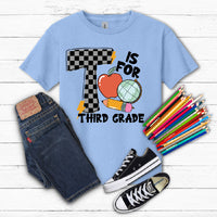 T is for Third Grade- Checkered