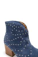 Twilight Studded Heeled Ankle Boot in Denim