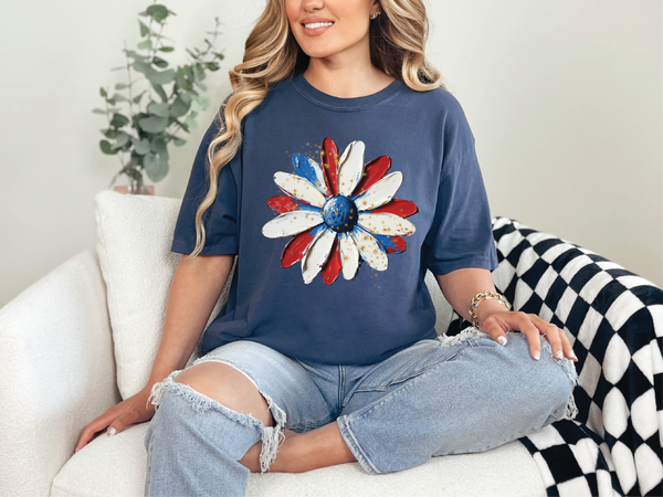 Patrotic Daisy Graphic Tee