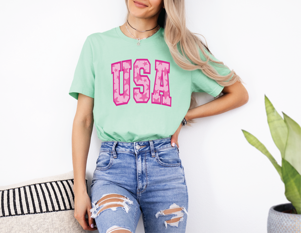 USA Pink Graphic Tee