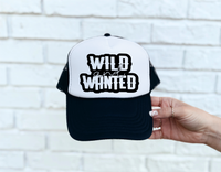 Wild and Wanted DTF Printed Black & White Trucker Hat