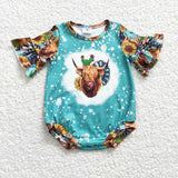 Baby Girls Highland Cow Summer Rompers