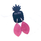 Sydney in Rasberry Shimmer Leather Earrings