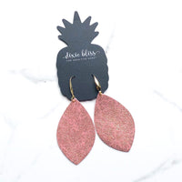 Sydney in Rasberry Shimmer Leather Earrings