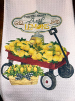 Fresh Lemons Microfiber Waffle Knit Towel