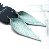 Avalon in Seafoam Fern Leather Earrings