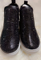 Slip On Sparkle Sneaker-Black