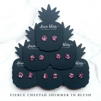 Fierce Cheetah Shimmer in Blush Stud