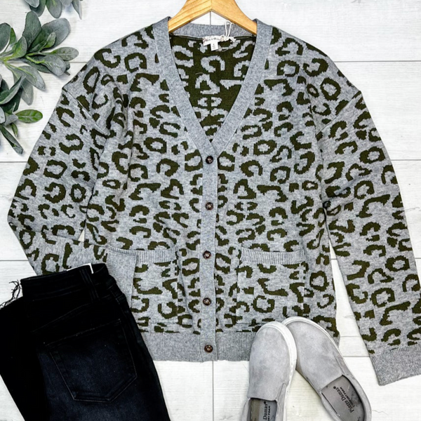 Leopard Pattern Button down Cardigan