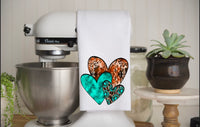 Hearts Microfiber Waffle Knit Towel